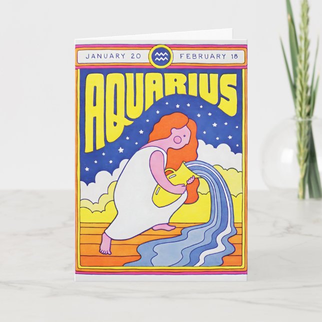 Tarjeta de letra de Acuario (Anverso)