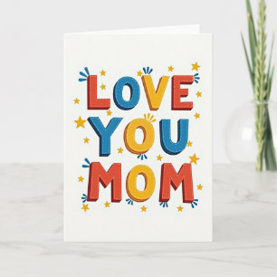 Tarjeta de letra de bloque del día de la madre vib