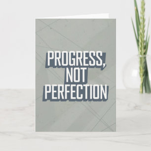 Tarjeta de letra de bloque retro "Progreso, no per