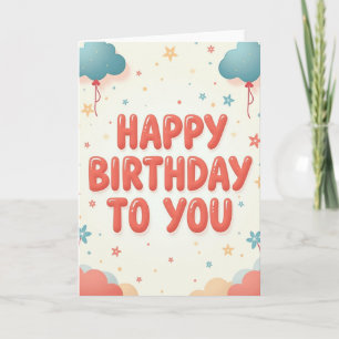 Tarjeta de Letra de Cumpleaños Coral