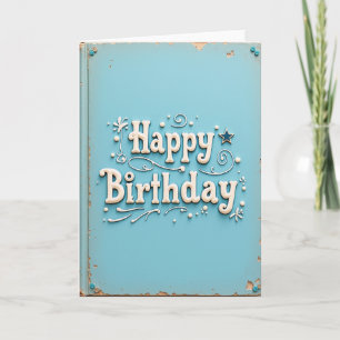 Tarjeta de Letra de Cumpleaños Cremosa