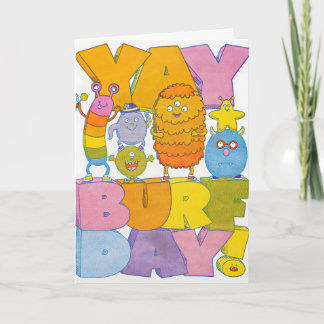 Tarjeta de letra de cumpleaños monstruos