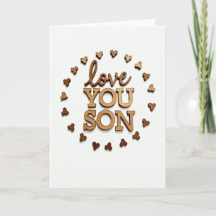 Tarjeta de letra de madera para hijo te amo