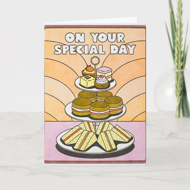 Tarjeta de letra de té de tu día especial (Anverso)