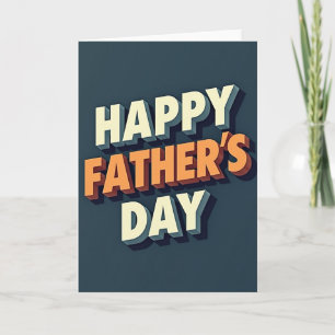 Tarjeta de Letra del Día del Padre Retro