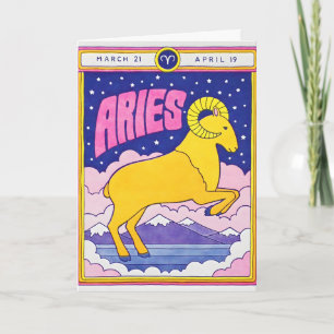 Tarjeta de letra impresa Aries