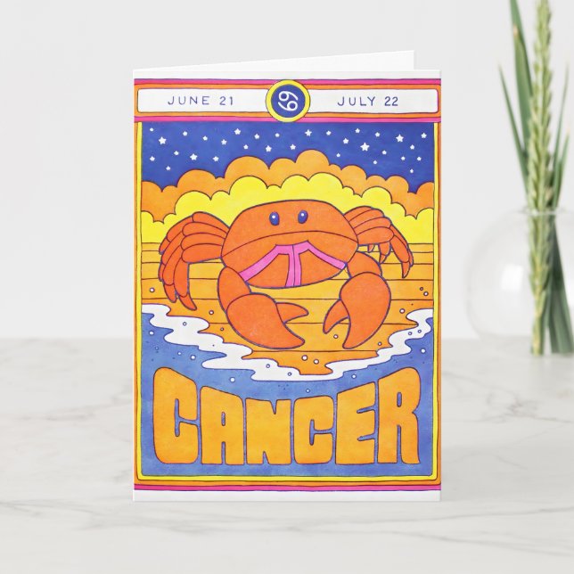 Tarjeta de letra impresa de cáncer (Anverso)