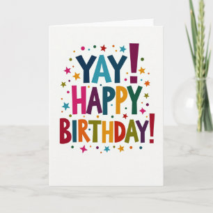 Tarjeta de Letras Coloridas Festivas