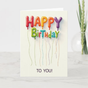 Tarjeta de Letras en 3D Coloridas