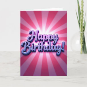 Tarjeta de letras en 3D de cumpleaños jubiloso