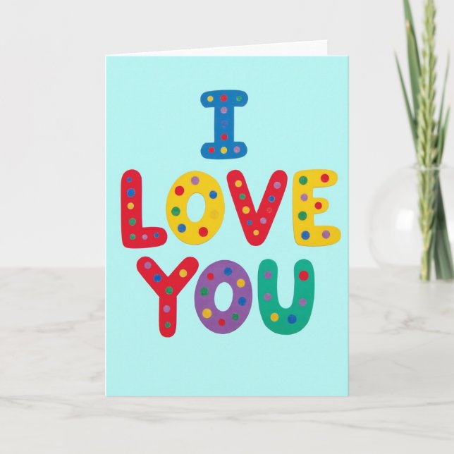 Tarjeta de letras grandes 'Te Amo' (Anverso)