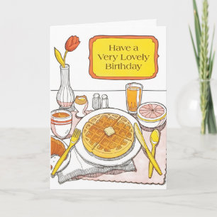 Tarjeta de Letterpress para Desayuno de Cumpleaños