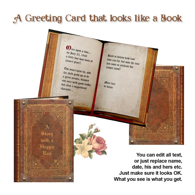 Tarjeta de libro antiguo (personalizable) (Subido por el creador)