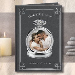 Tarjeta de libro de historias de aniversario de nu
