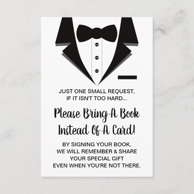 Tarjeta de libro de Tuxedo, libros para bebé (Anverso)