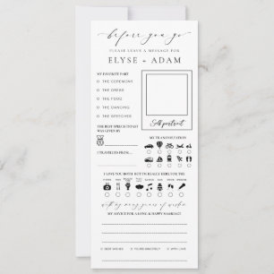 Tarjeta de libro de visitas de boda minimalista de