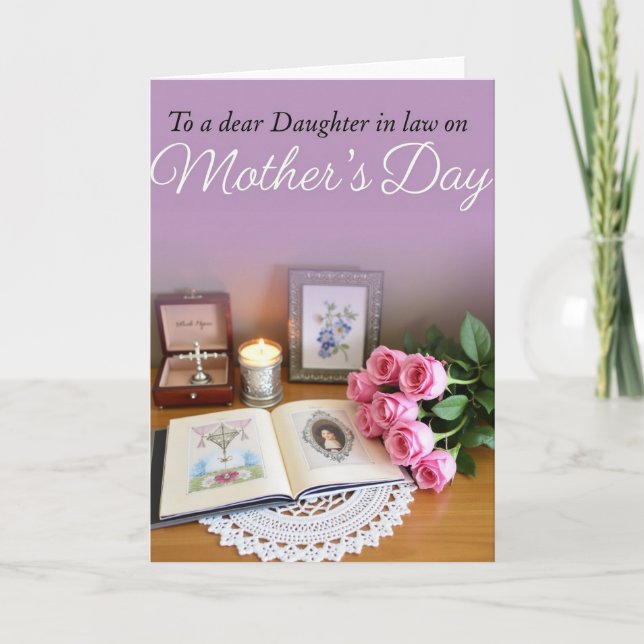 Tarjeta de libro del día de las madres floral (Anverso)