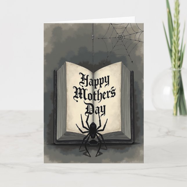 Tarjeta de libro gótico del día de las madres (Anverso)