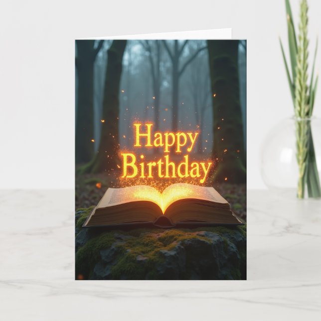 Tarjeta de libro mágico brillante (Anverso)