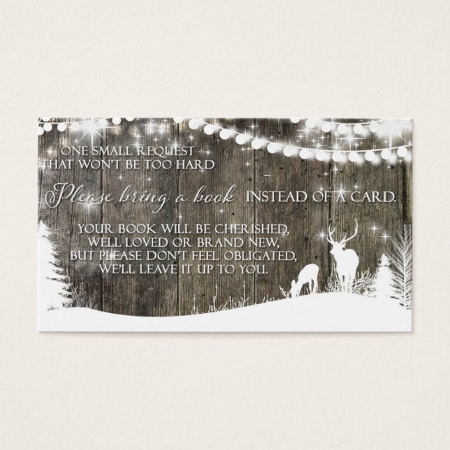 Tarjeta de libro Winter Wonderland Deer & Lights (Frente)