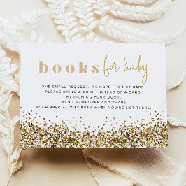 Tarjeta de libros de bebé con lentejuelas de oro a