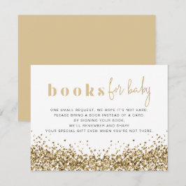 Tarjeta de libros de bebé con lentejuelas de oro a