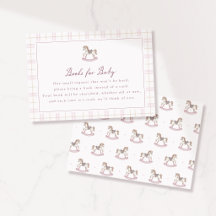 Tarjeta de Libros de Caballo de Balanza Rosa para