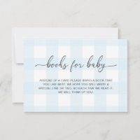 Tarjeta de Libros de Cuadros Azules para Bebé