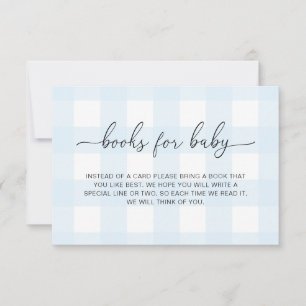 Tarjeta de Libros de Cuadros Azules para Bebé