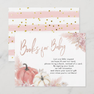 Tarjeta de libros de otoño bohemio para bebé enamo