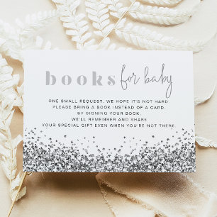Tarjeta de libros de REGINA Silver Glitter Sequins