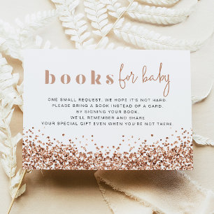 Tarjeta de libros de rosa dorado REGINA para bebé