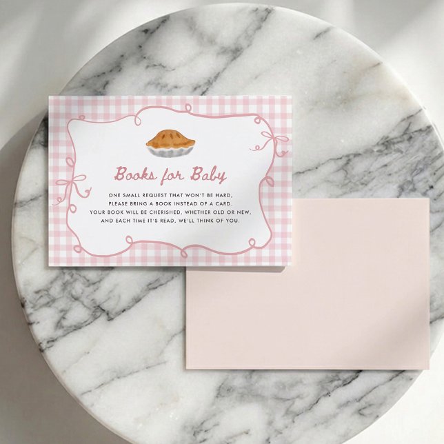 Tarjeta de libros para bebé Cutie Pie Pink Gingham (Subido por el creador)