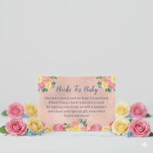 Tarjeta de libros para bebé en baby shower de cala