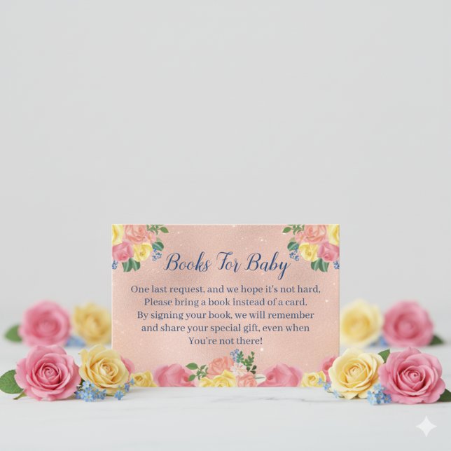 Tarjeta de libros para bebé en baby shower de cala (Subido por el creador)