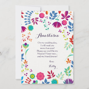 Tarjeta de lienzo floral