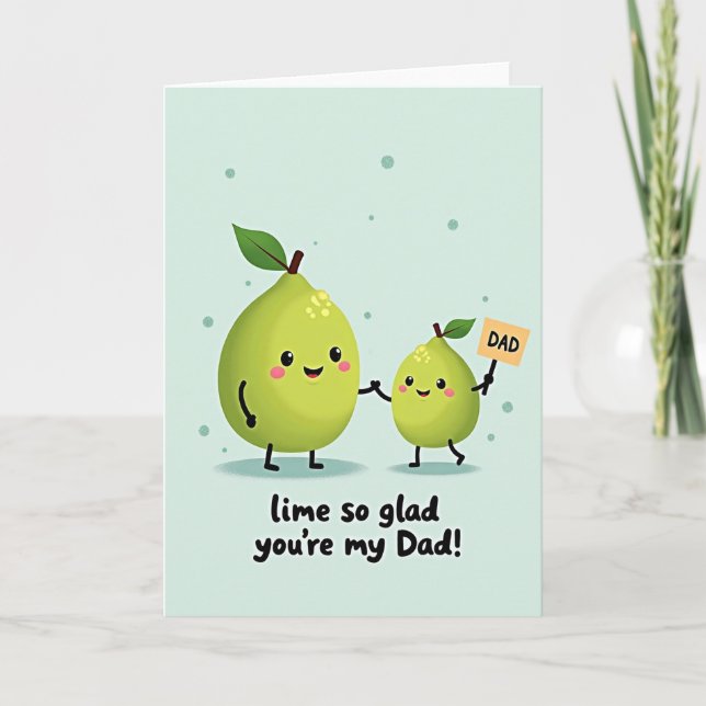 Tarjeta de lima me alegra que seas mi papá (Anverso)