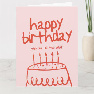 Tarjeta de Línea de Arte Feliz Cumpleaños Te Desea