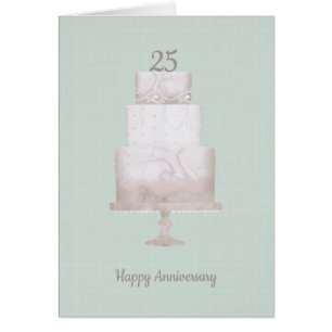 Tarjeta de línea verde pastel de 25 años de Person