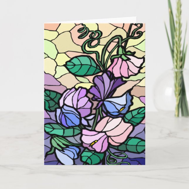 Tarjeta de lirio de campo de vidrio teñido (Anverso)