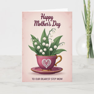 Tarjeta de lirio del día de las madres amorosas