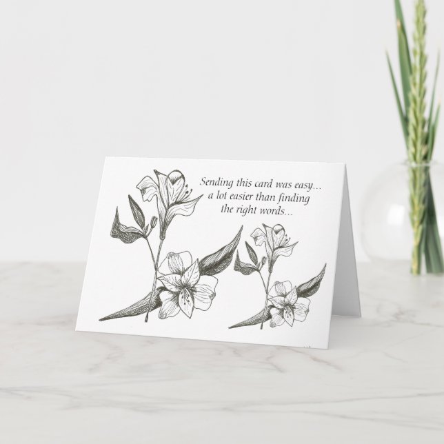 Tarjeta de lirios de la pérdida de la tía (Anverso)