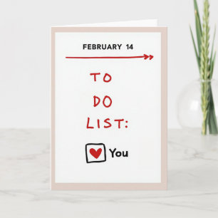 Tarjeta de lista de tareas para mi San Valentín