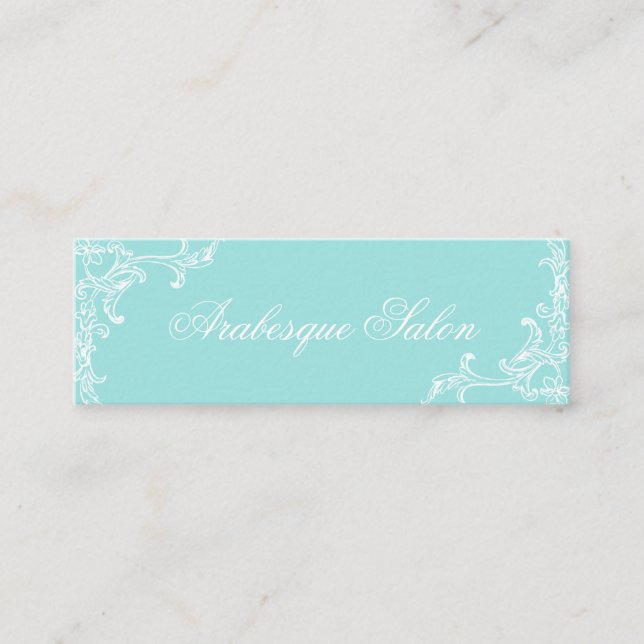 Tarjeta de llamada azul Aqua elegante minimalista (Anverso)