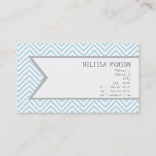 Tarjeta de llamada Blue Chevron monogramada