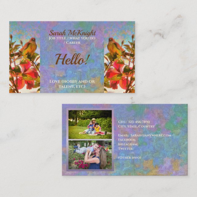 Tarjeta de llamada de cantante de piscina 2338 (Anverso / Reverso)