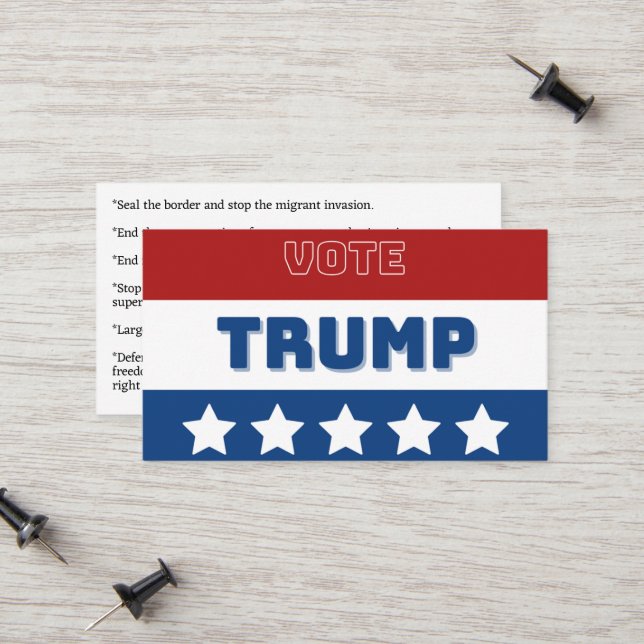 Tarjeta de llamada de Donald Trump (Anverso/Reverso In Situ)