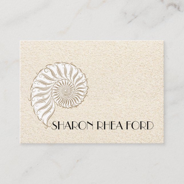 Tarjeta de llamada de Shell elegante / Contactos / (Anverso)