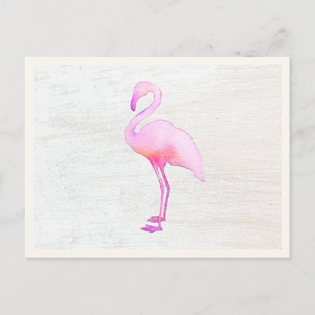 Tarjeta de llamada Flamingo de color de agua rosa (Anverso)