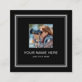 Tarjeta de llamada negra clásica con guión blanco